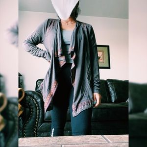 *ANTHROPOLOGIE* Cupio Brown embroidered cardigan